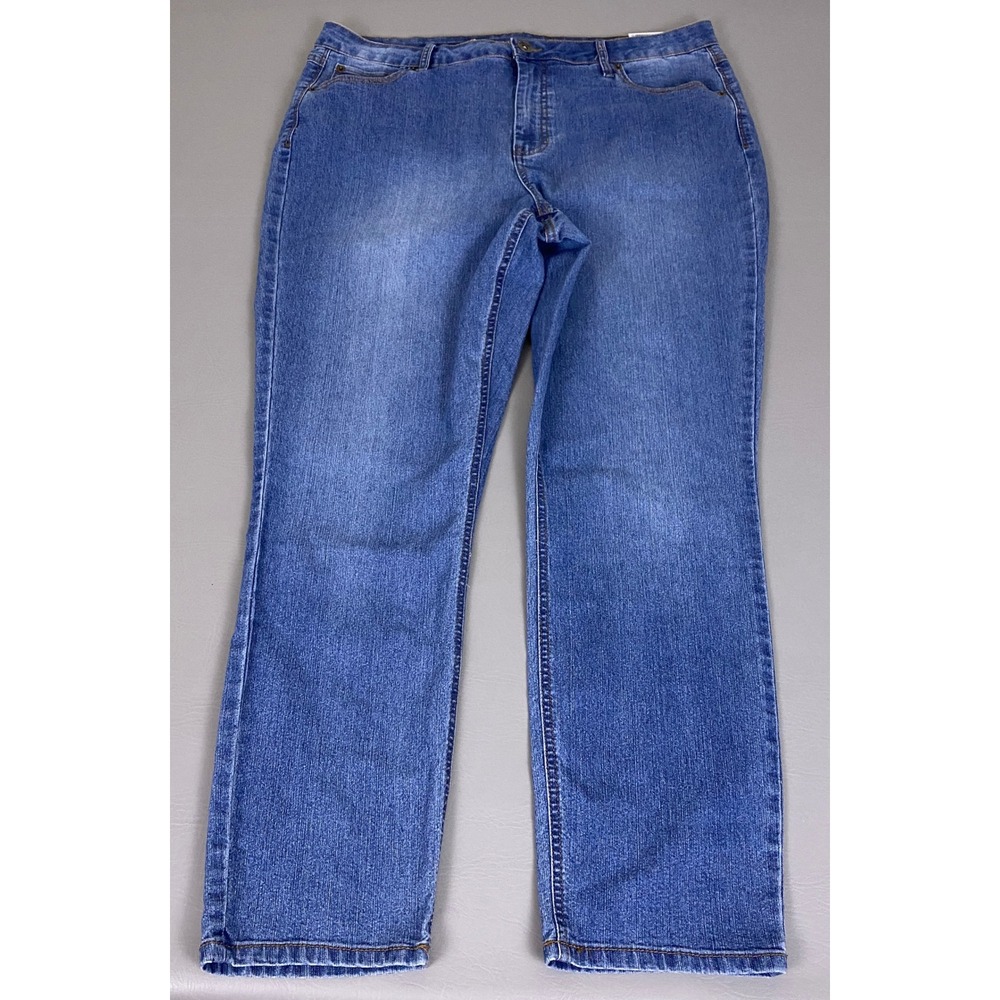 Natural Reflections Jeans Women's Plus 18W‎ Blue High Rise Straight Leg New NWT